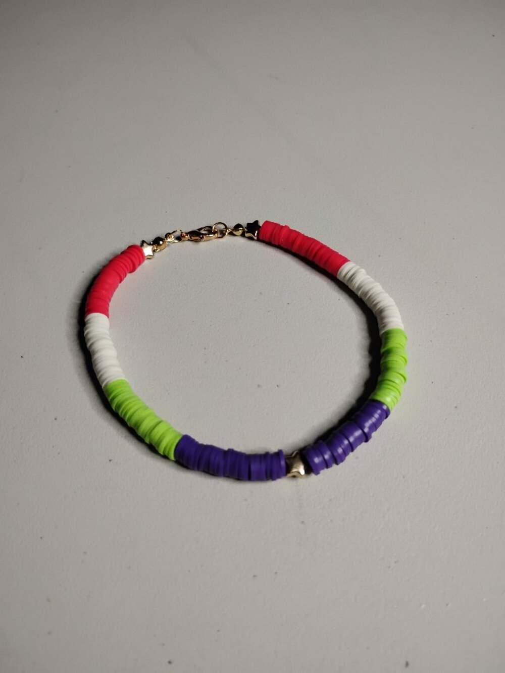 Handmade Women's Heishi Clay Bead Bracelet/Ankle Bracelet 2000s Color Palette